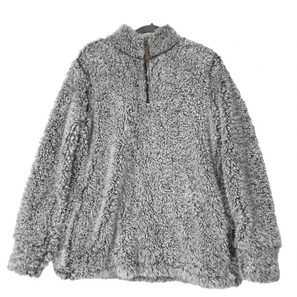 ORIGINAL WEATHERPROOF SWEATER LARGE VTG GRAY FUZZY COMFORTABLE PULLOVER JACKET - Picture 1 of 13